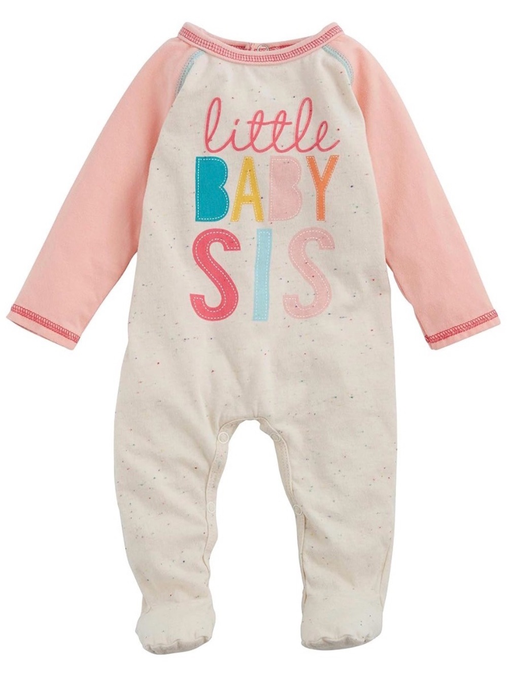 Mud Pie Little Baby Sis footed onesie